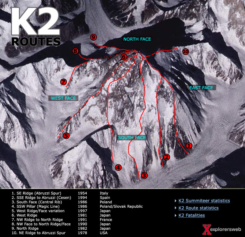 k2 trek map